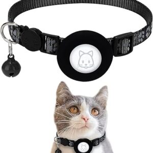 SMARTELECTRONIC Airtag cat collar with bell and safety buckle gps tracker for your pet dog cat easliy track your pet location on your phone